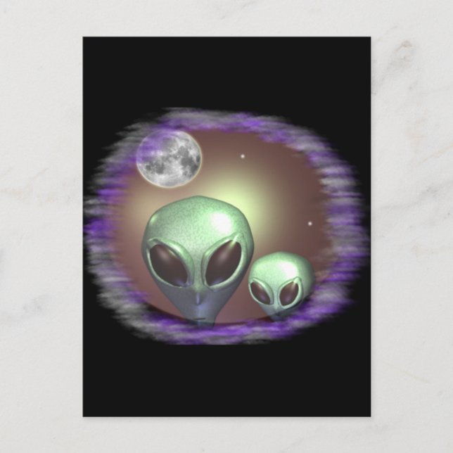 Cartão Postal Alienígenas cinzentos (Frente)