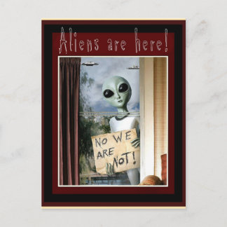 Cartão Postal Aliens estão aqui! -