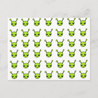 Cartão Postal Aliens verdes bonitos