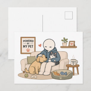 Cartão Postal Alimentado Pelo Meu Animal de Estimação Meme Diver
