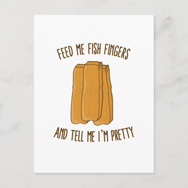 Cartão Postal Alimente-me os Dedos de Peixe e diga-me que sou Bo (Frente)