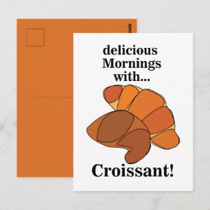 Cartão Postal Alimento de Café da Manhã Croissant