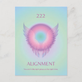 Cartão Postal Alinhamento Angel Number Aura 222