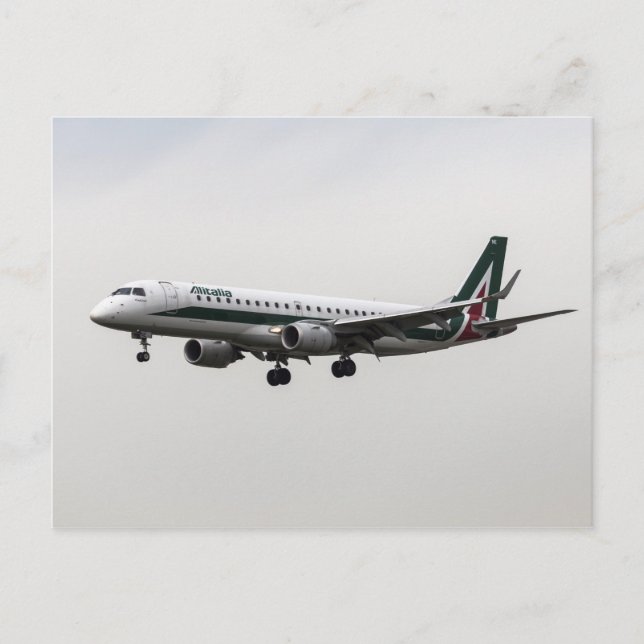 Cartão Postal Alitalia Embraer 190 (Frente)
