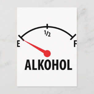 Cartão Postal Alkohol Tankanzeige