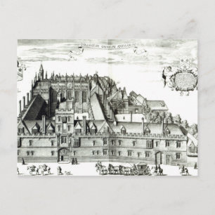 Cartão Postal All Souls College, Universidade de Oxford, 1675