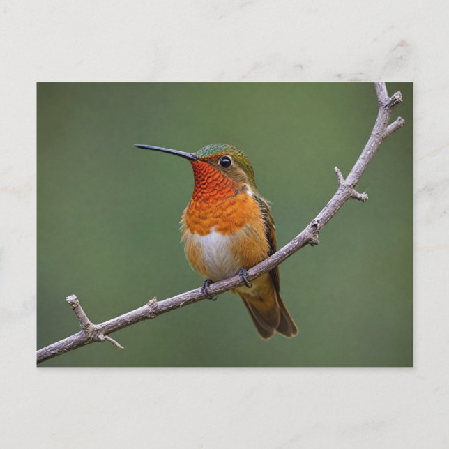Cartão Postal Allen's Hummingbird Sitting (Frente)