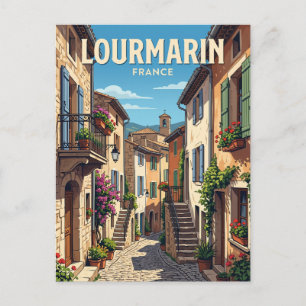 Cartão Postal Alley da Vila de Lourmarin França
