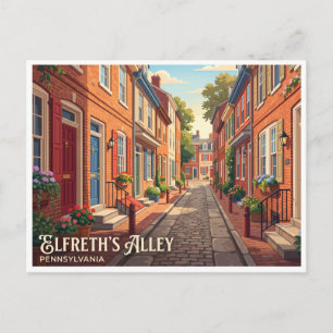 Cartão Postal Alley de Elfreth Filadélfia Pensilvânia