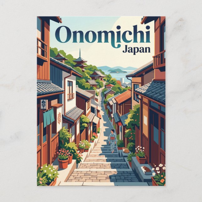 Cartão Postal Alley de Onomichi Japão (Frente)