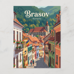 Cartão Postal Alley do Centro Histórico de Brașov Romênia
