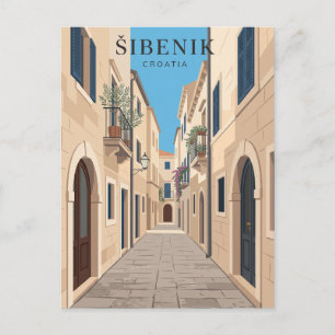 Cartão Postal Alley do Centro Histórico de Šibenik Croácia