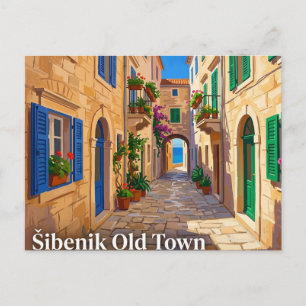 Cartão Postal Alley do Centro Histórico de Šibenik Croácia