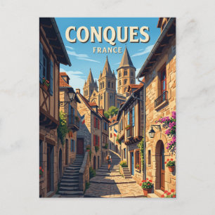 Cartão Postal Alley em Conques França