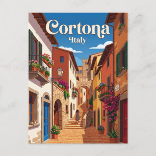 Cartão Postal Alley em Cortona Itália