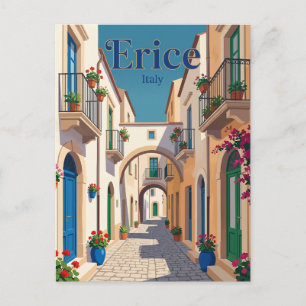 Cartão Postal Alley em Erice Itália