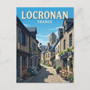 Cartão Postal Alley em Locronan França