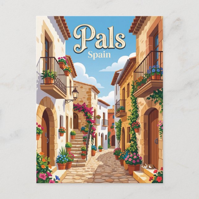 Cartão Postal Alley em Pals Espanha (Frente)