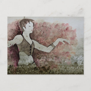 Cartão Postal Allie Cat Grunge Tribal Belly Dancer