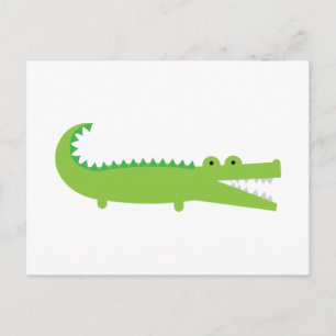 Cartão Postal Alligador Verde Cento
