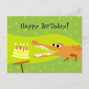Cartão Postal Alligator Birthday