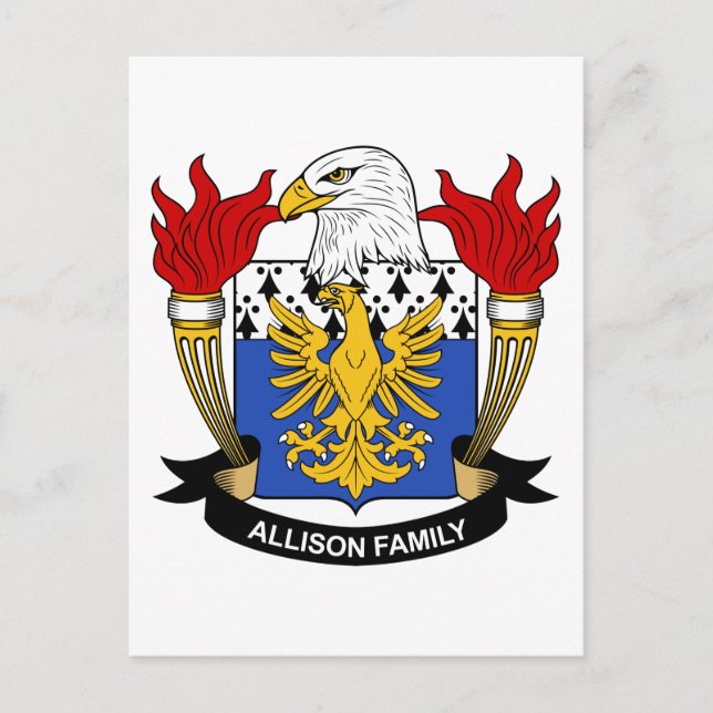 Cartão Postal Allison Family Crest (Frente)