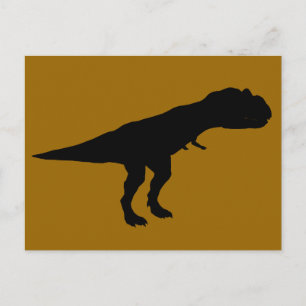 Cartão Postal Allosaurus Dino Dinosaur Silhouette