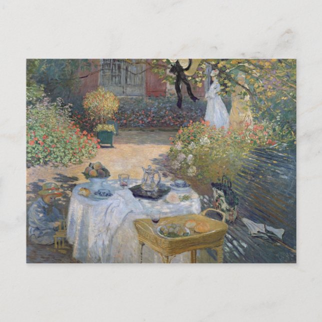 Cartão Postal Almoço de Claude Monet |: O jardim Argenteuil de (Frente)