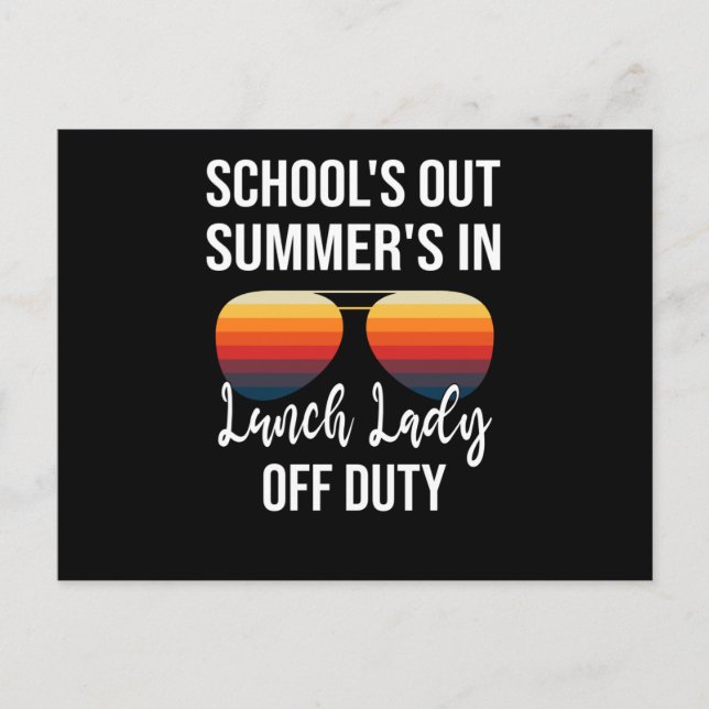 Cartão Postal Almoço na escola de horário noturno de férias de v (Frente)