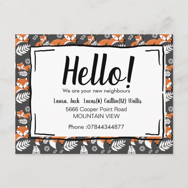 Cartão Postal Alô, conheça a raposa dos vizinhos. (Frente)