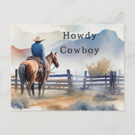 Cartão Postal Alô Cowboy Cavalo