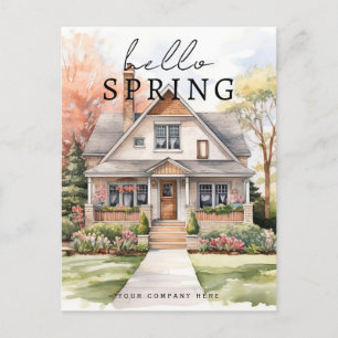Cartão Postal Alô Retrato da Watercolor House da Primavera