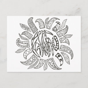 Cartão Postal Aloha Colore você mesmo