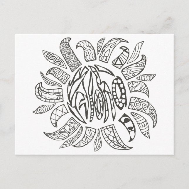 Cartão Postal Aloha Colore você mesmo (Frente)