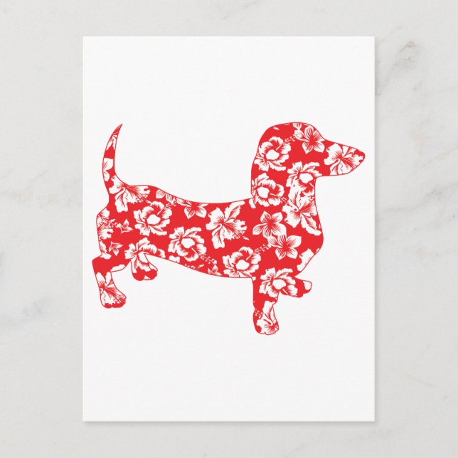 Cartão Postal Aloha Doxie Dachshund (Frente)