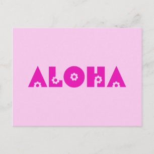 Cartão Postal Aloha em Rosa