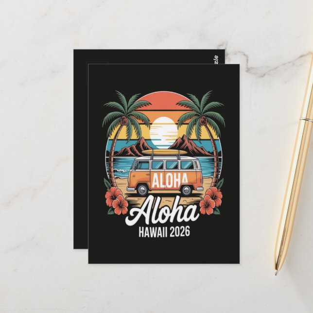 Cartão Postal Aloha Havaí 2026 (Frente/Verso In Situ)