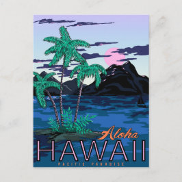 Cartão Postal Aloha Havaí, paraíso do pacífico, vintage, viagem