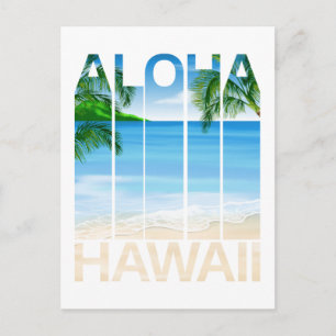 Cartão Postal Aloha Hawaii Islands Tropical Beach