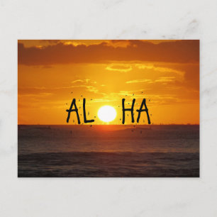 Cartão Postal Aloha Hawaii Sunset Ocean