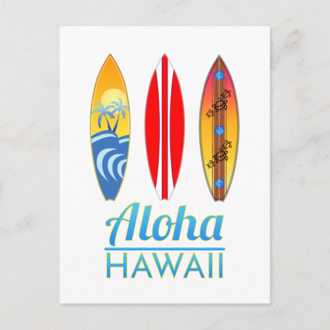 Cartão Postal Aloha Hawaii Surfboards (Frente)