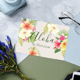 Cartão Postal Aloha Hawaiian Tropical Floral Personalizada