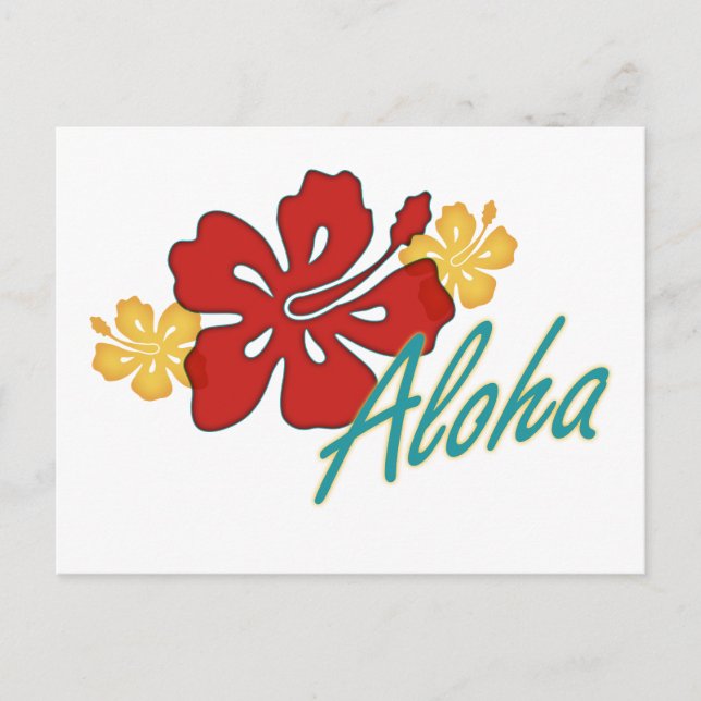 Cartão Postal Aloha Hibiscus (Frente)