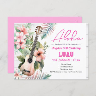 Cartão Postal Aloha Luau Ukulele Adulto Aloha