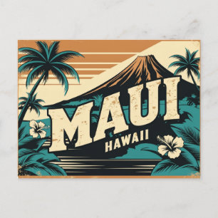 Cartão Postal Aloha Ontem Vintage & Retro de Maui, Havaí