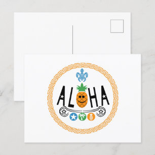 Cartão Postal Aloha Pineapple Design - Cartão-postal padrão