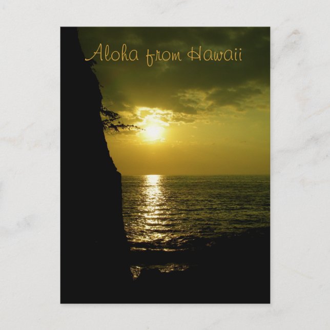 Cartão Postal Aloha Sunset no Havaí (Frente)