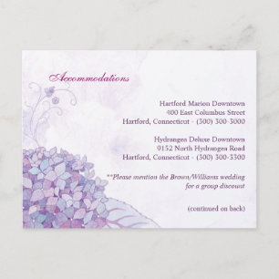 Cartão Postal Alojamento De Casamento De Hydrangeas Chic + Direç