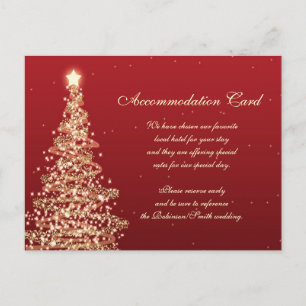 Cartão Postal Alojamento de Casamento de Natal Dourado