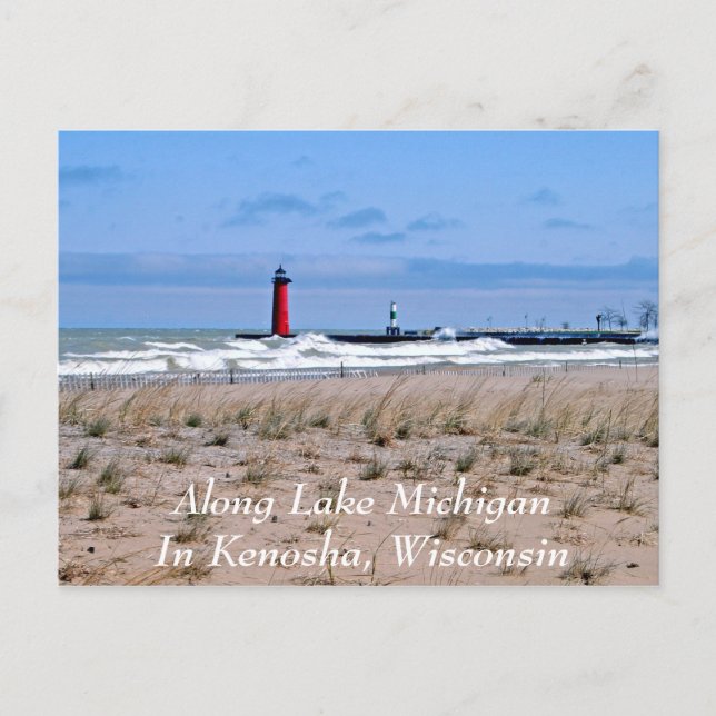 Cartão Postal Along Lake Michigan (Frente)